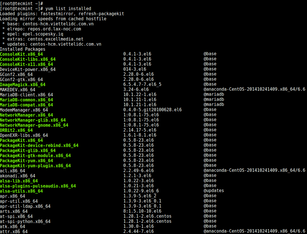 Yum List Installed Packages By Name