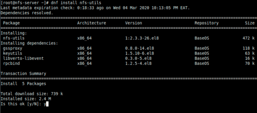 Install Nfs On Centos 8