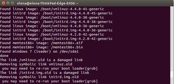 Проблема (ошибка ядра Linux): you may need to re-run your boot loader[grub]