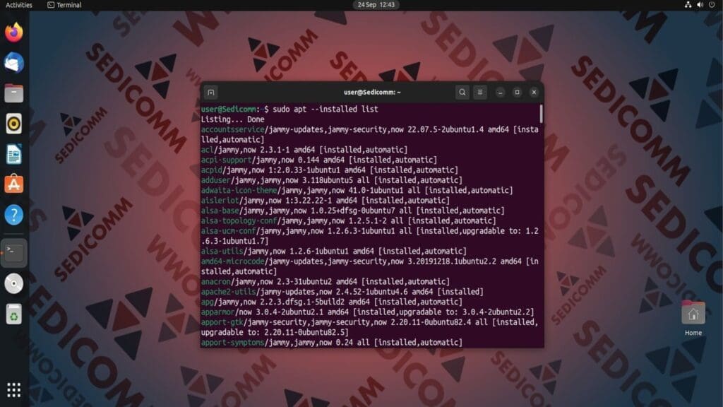 apt installed list