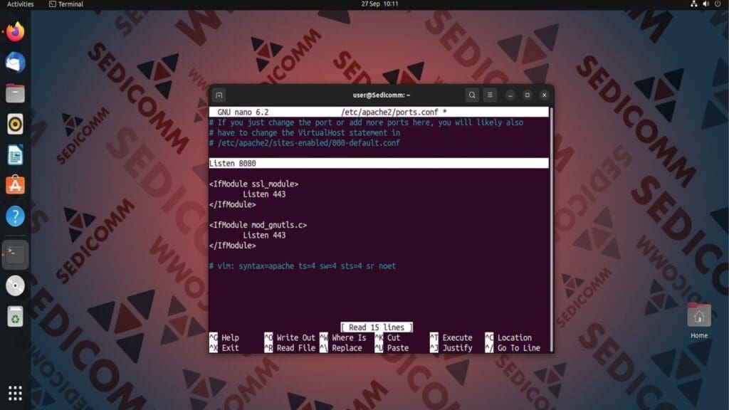 change port apache
