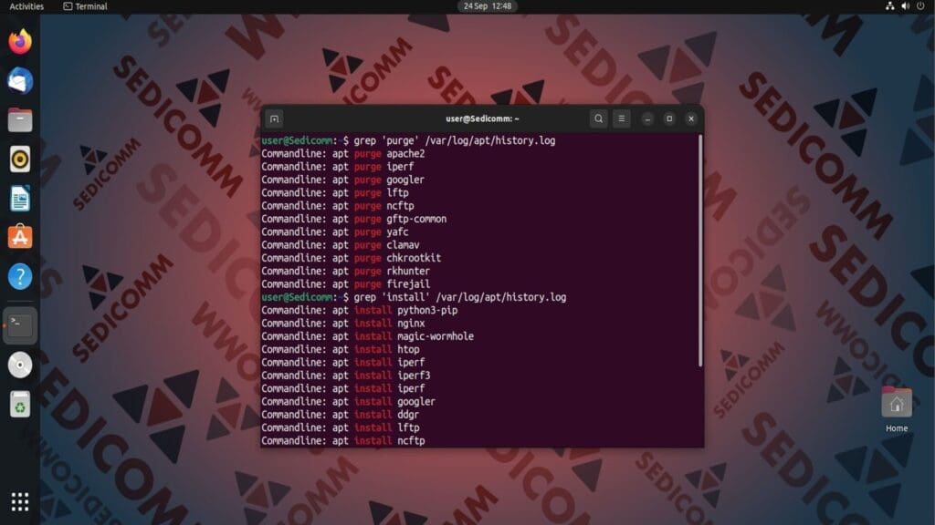 grep apt history log