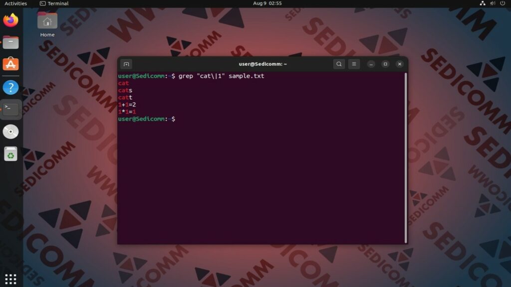 grep escaping or symbol