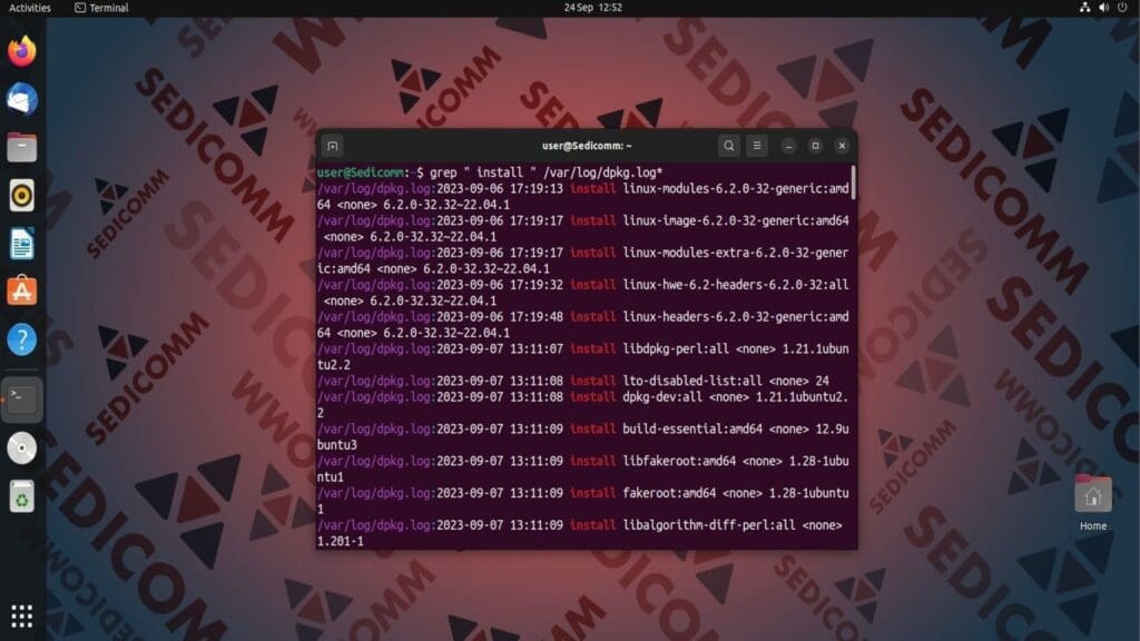 grep install dpkg history log