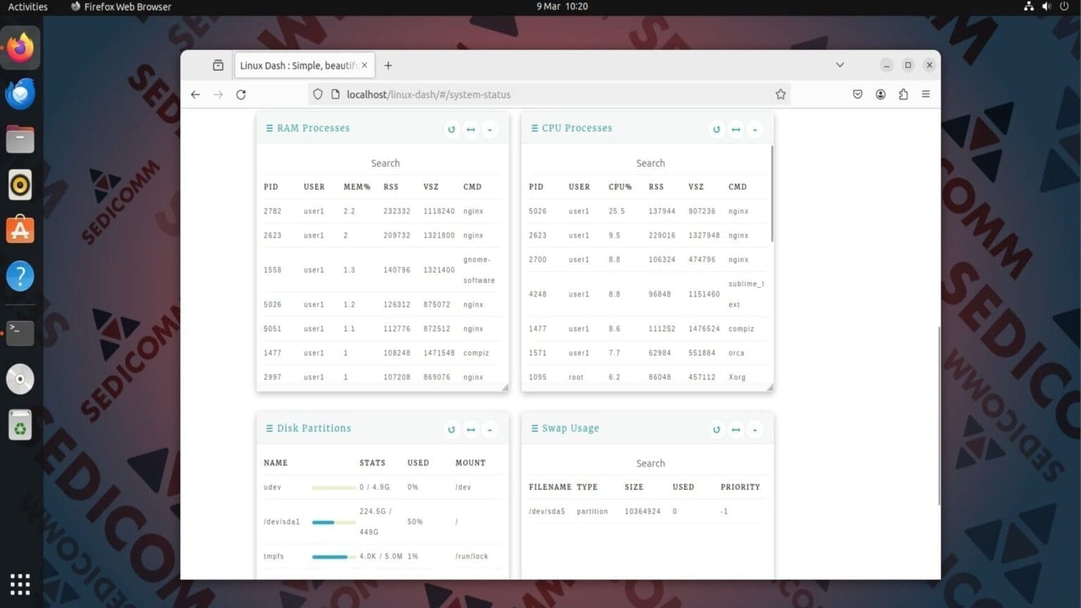Как установить Linux Dash