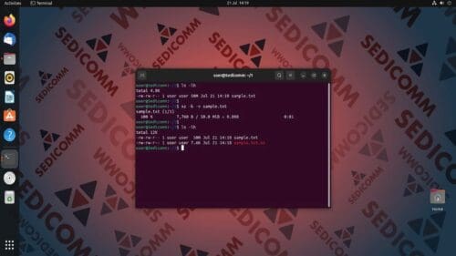 Утилита xz для сжатия данных в Linux