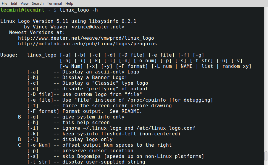 linuxlogo-options