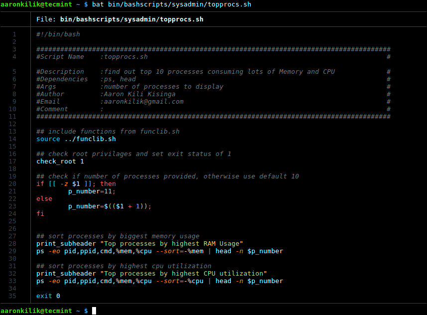 View-a-File-with-Syntax-Highlighting - Bat — клон команды cat с подсветкой синтаксиса и интеграцией Git