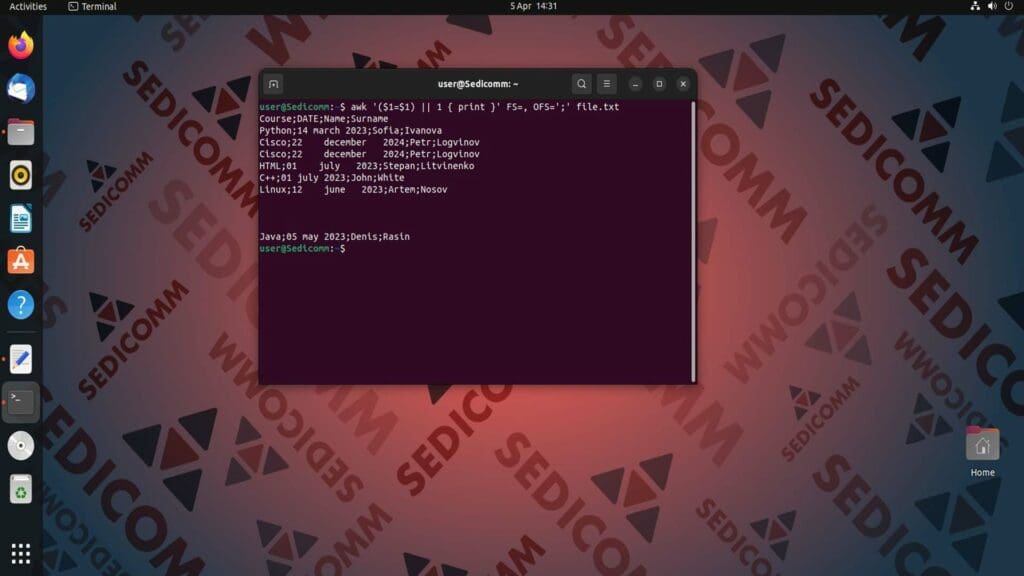ofs with empty rows