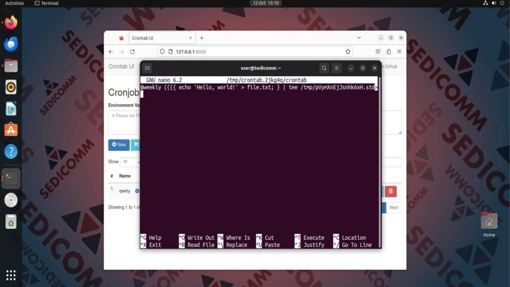 crontab file