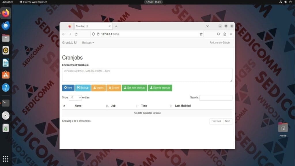 web interface