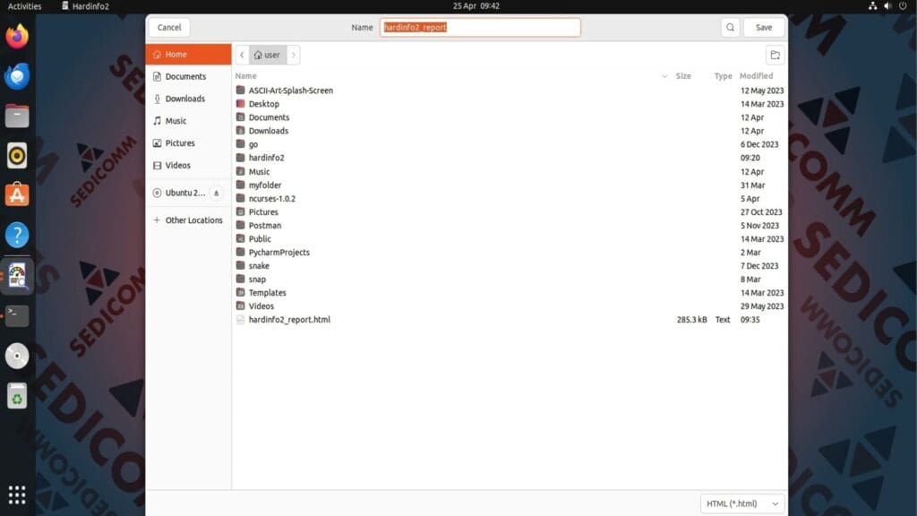 generate report choose folder