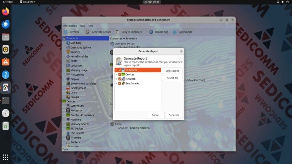 generate report select