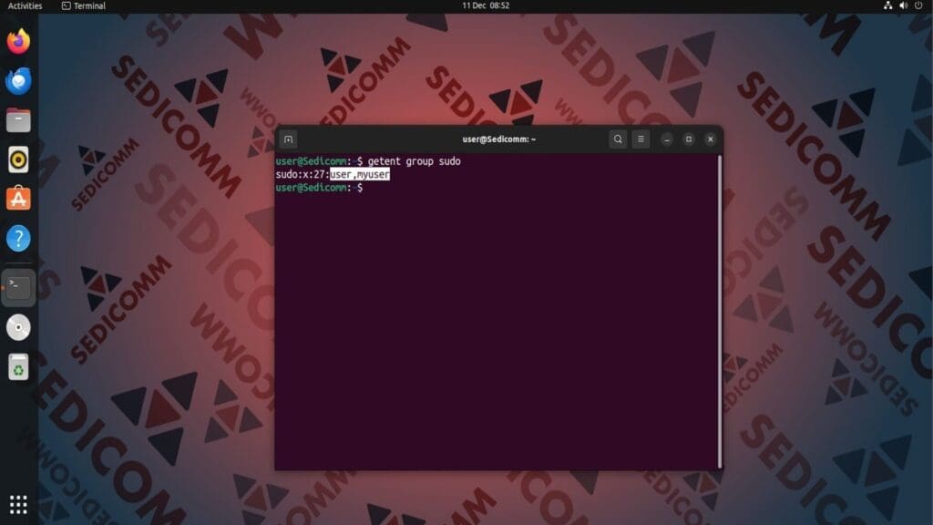 getent group sudo