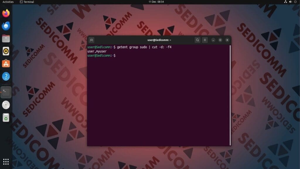 getent group sudo cut