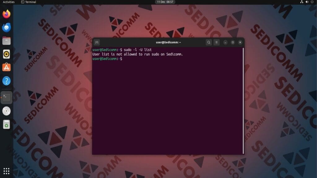sudo l u list