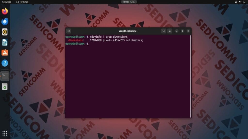 xdpyinfo grep