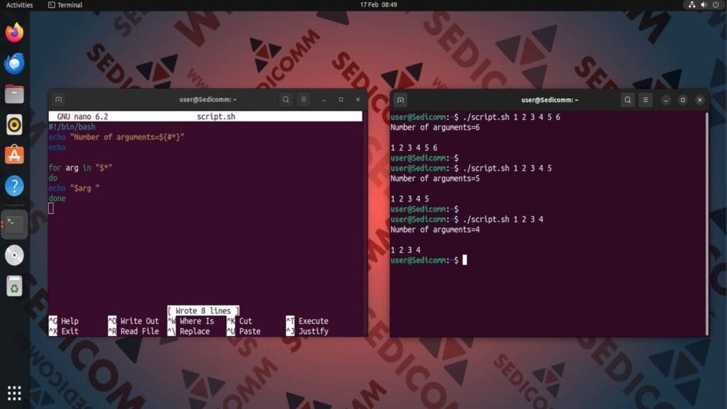 get string of arguments