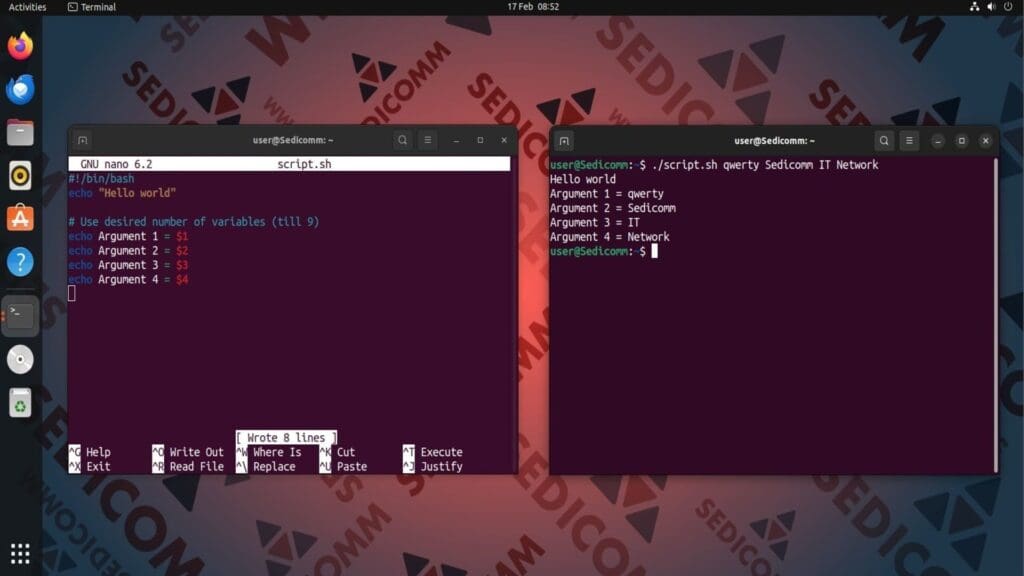 save args in variables