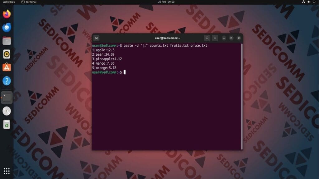 paste two delimeters