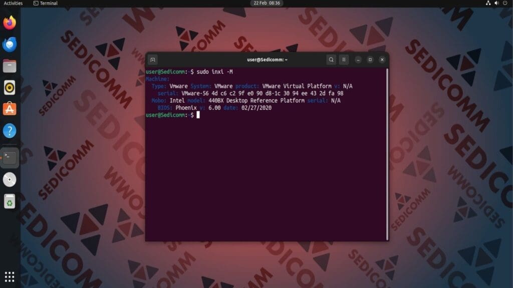 virtual machine info