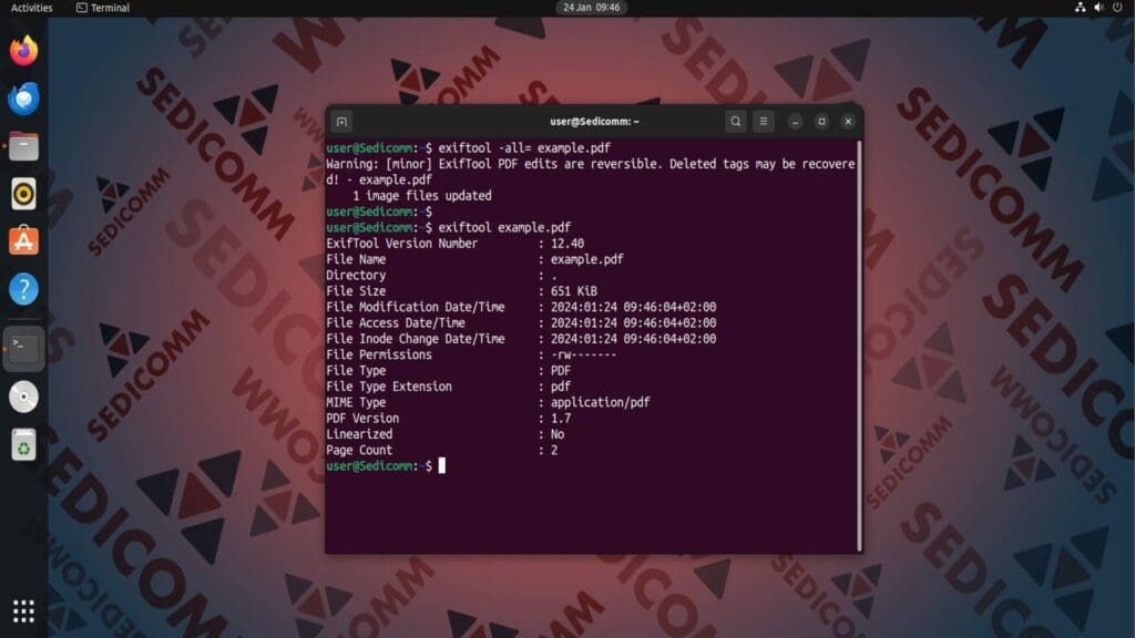 exitfool clear pdf all metadata