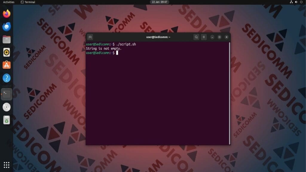 not empty string check code execution