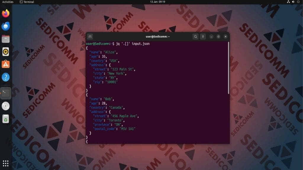 jq iterate objects in json