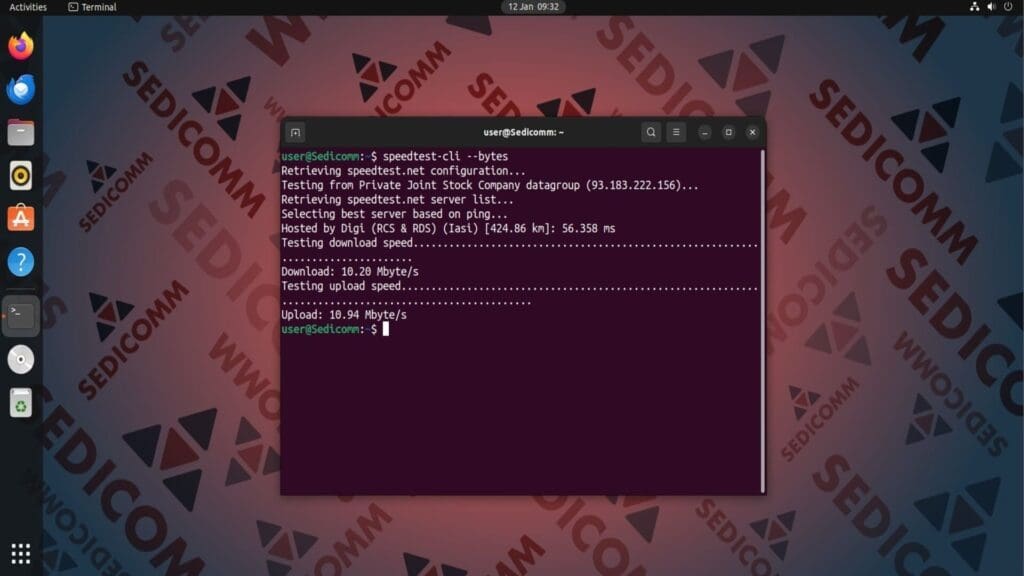 speedtest-cli in bytes