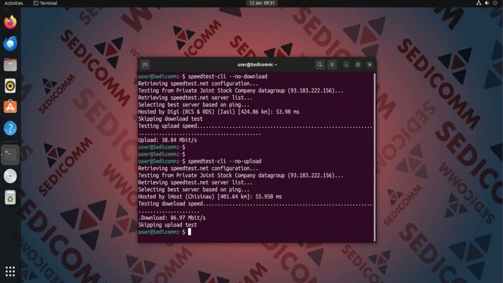 speedtest-cli only upload or download