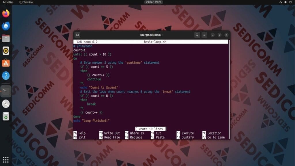 until continue break