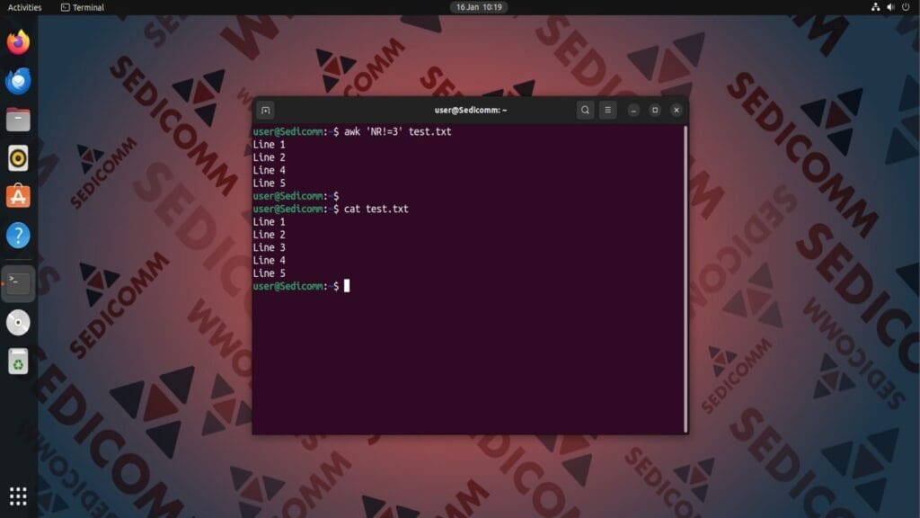 awk delete file from output