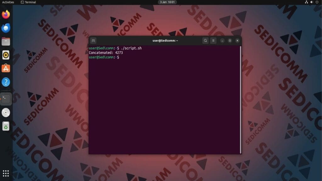 concatenate numbers exec