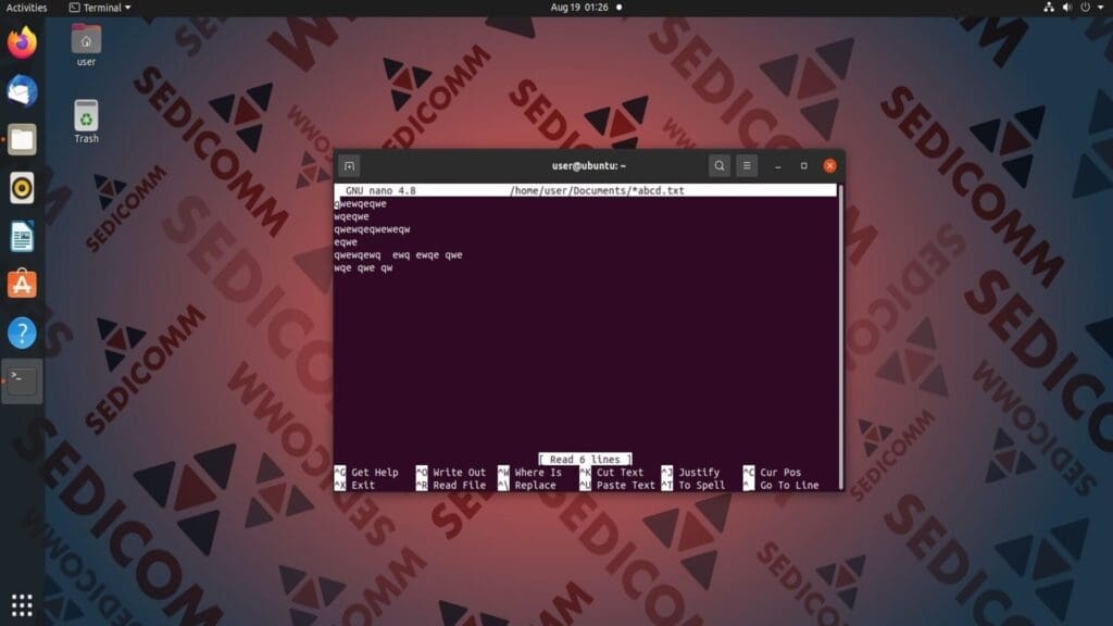 edit file nano