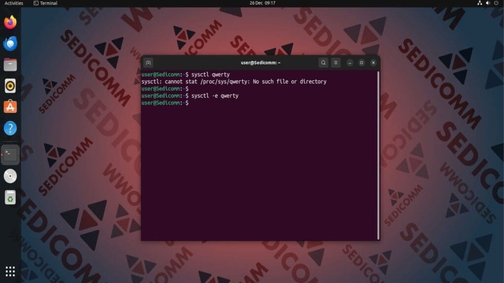 sysctl ignore errors