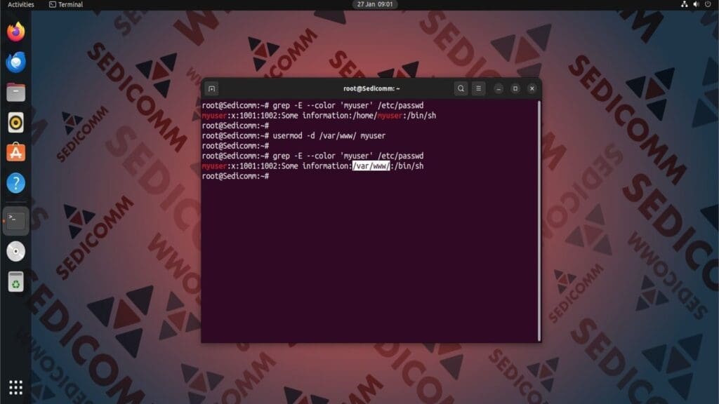 change home directory