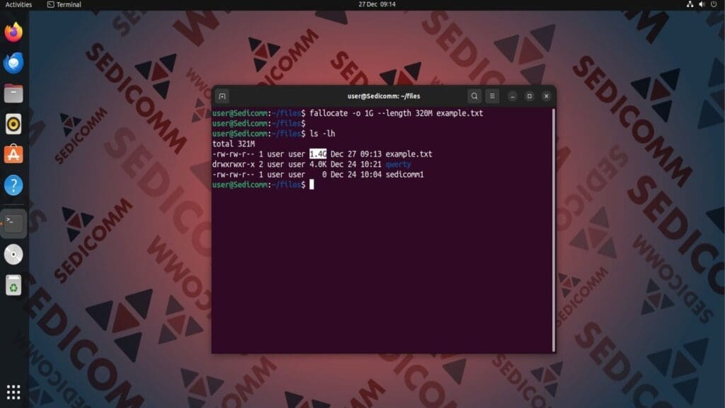 fallocate Space in Specific Range