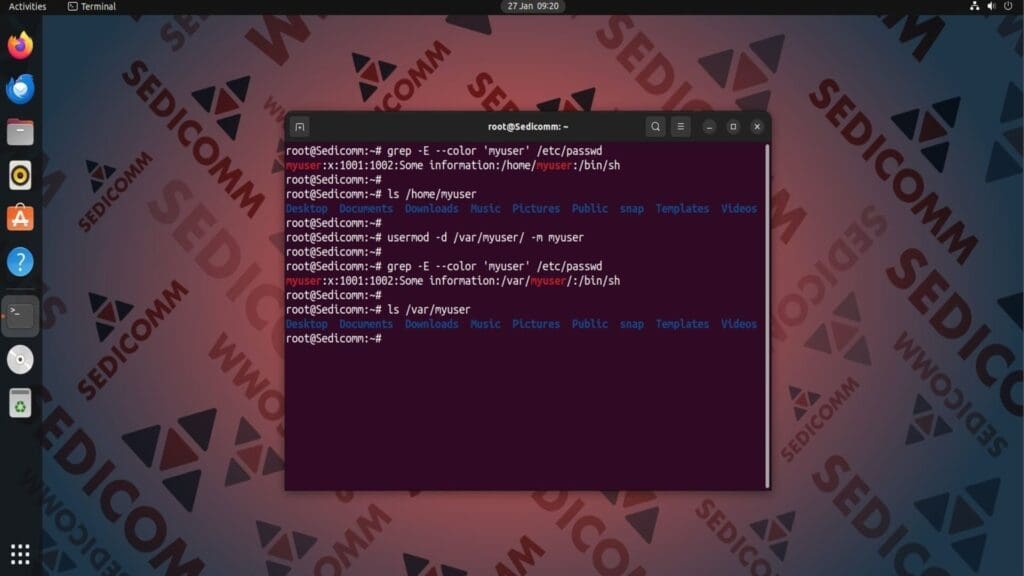 move the user home directory to a new location
