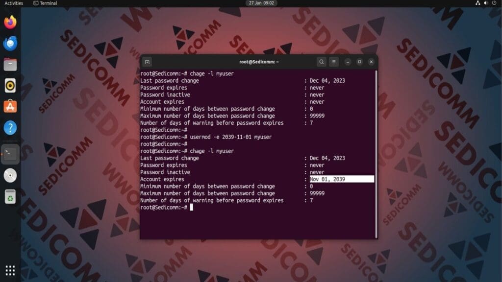 set account expiration