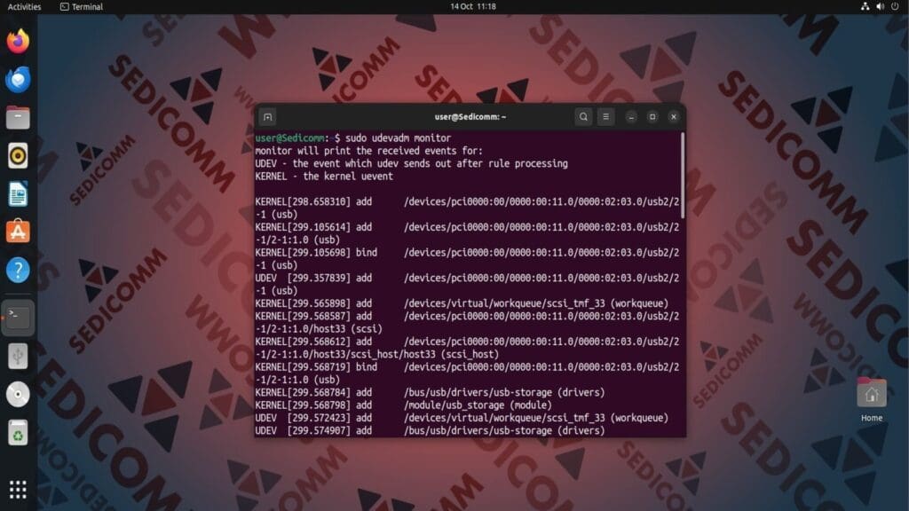 udevadm monitor