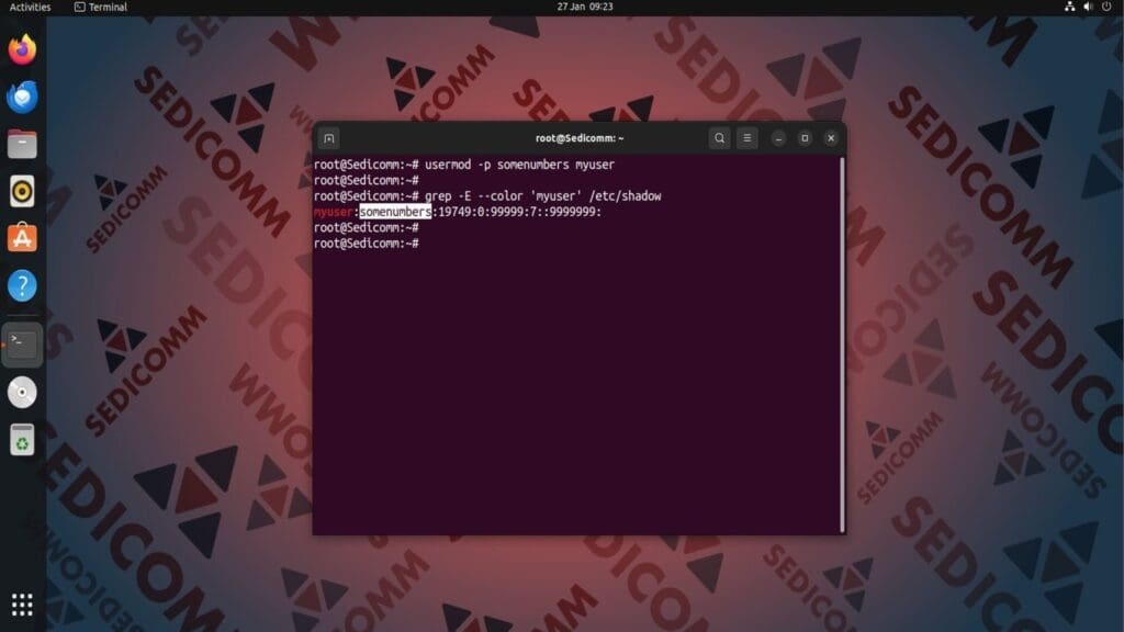 unencrypted password for the user