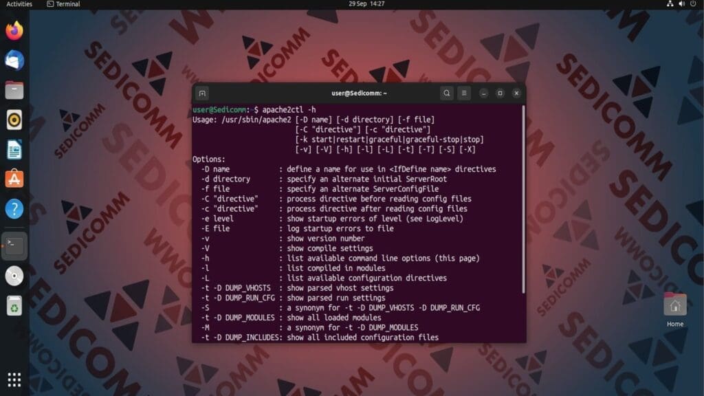 apache2ctl help