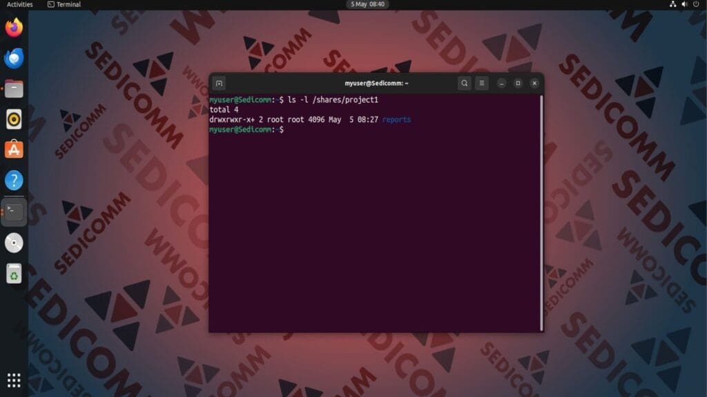 check access settings with ls