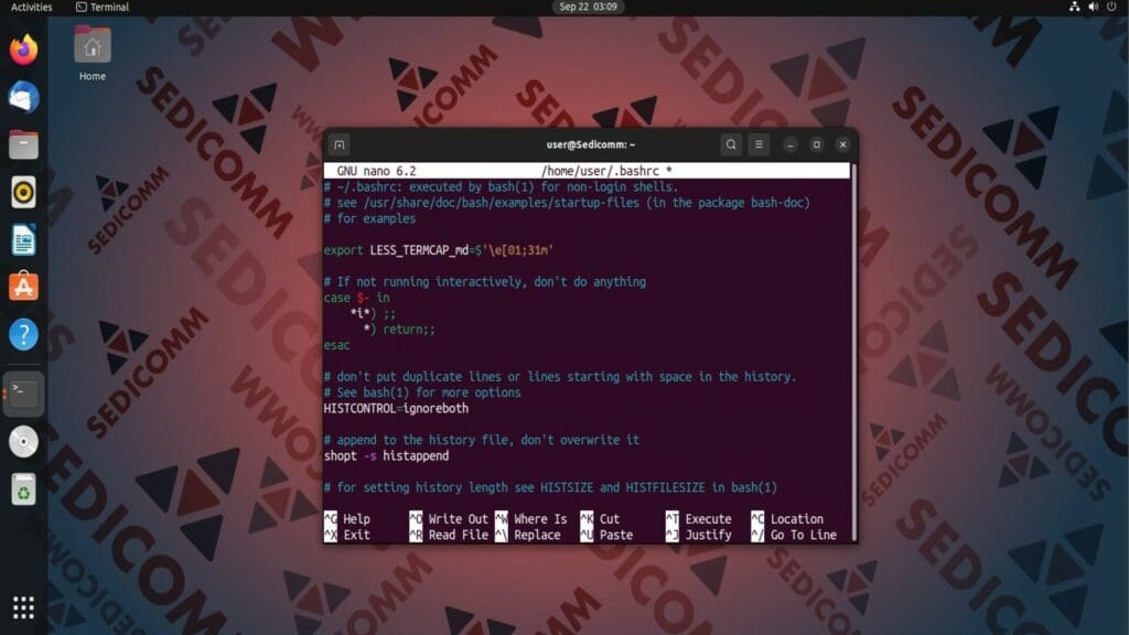 color command and headings bashrc