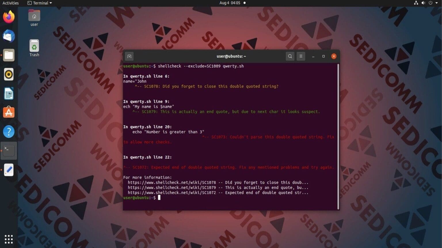Установка и использование утилиты ShellCheck в Linux