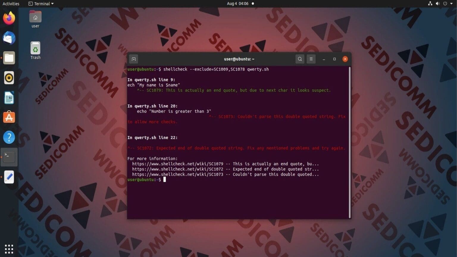Установка и использование утилиты ShellCheck в Linux