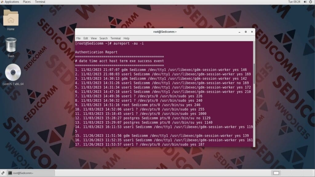 aureport authentications attempts