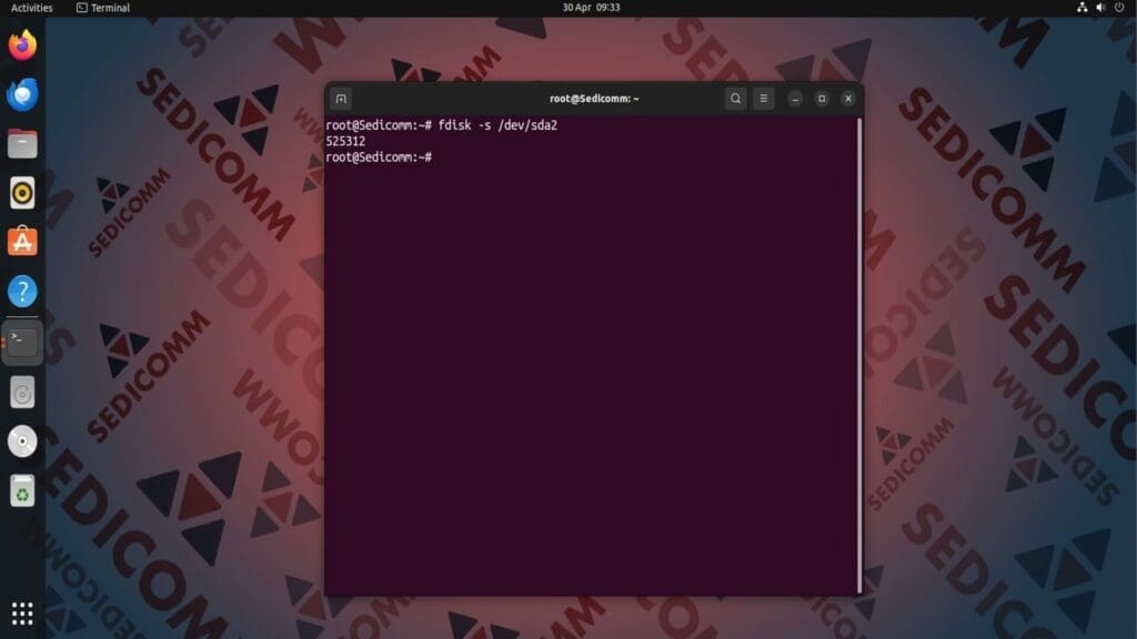 check partition size