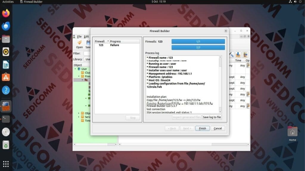 compile firewall finish