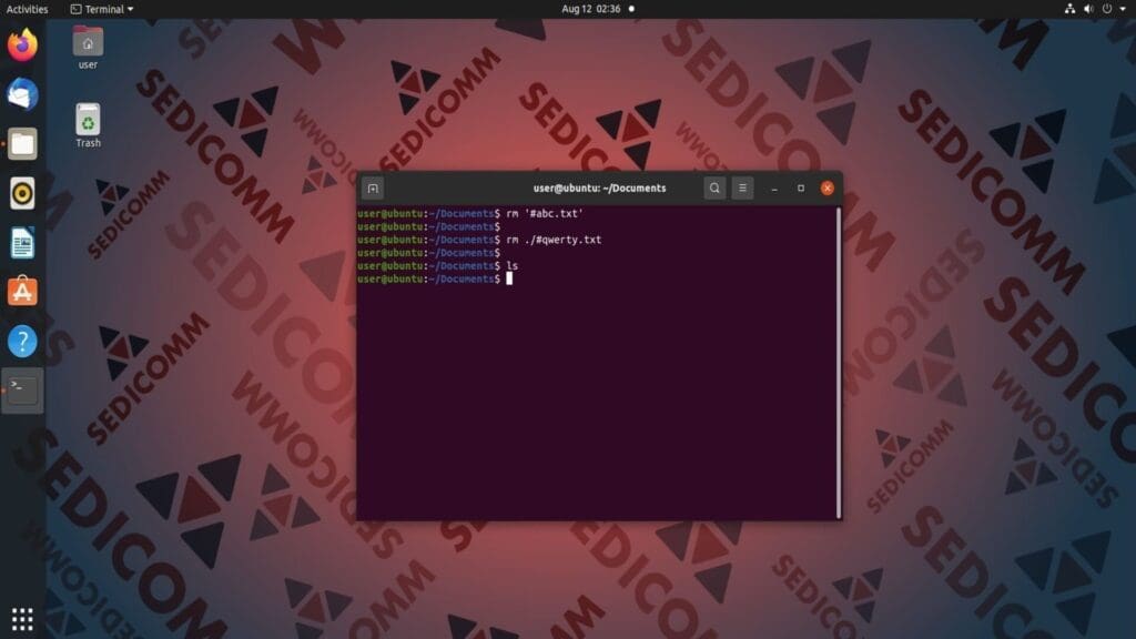 hashed with commands